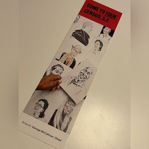Collectible 2020 Census Bookmark San Francisco Public Library, Art By McCalman
